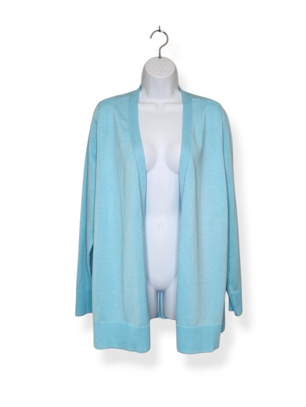 NWT Lane Bryant Light Blue Knit Open Front Cardigan Sweater Top Size 14/16